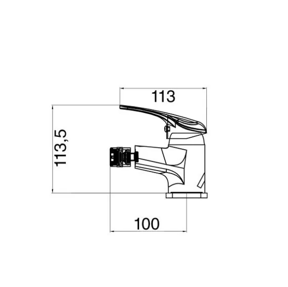 Chrome bidet mixer with pop up waste COD:MXBMC2003CR