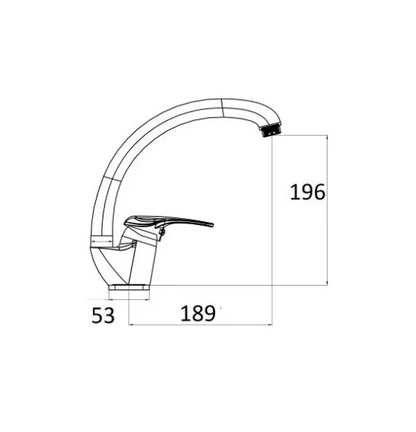 Miscelatore lavello laterale cromato con canna girevole COD:CD-MC5003CR