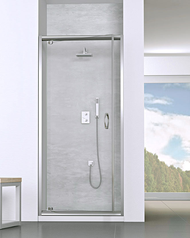 Hinged door with polished chrome profiles COD:1500NOLHS