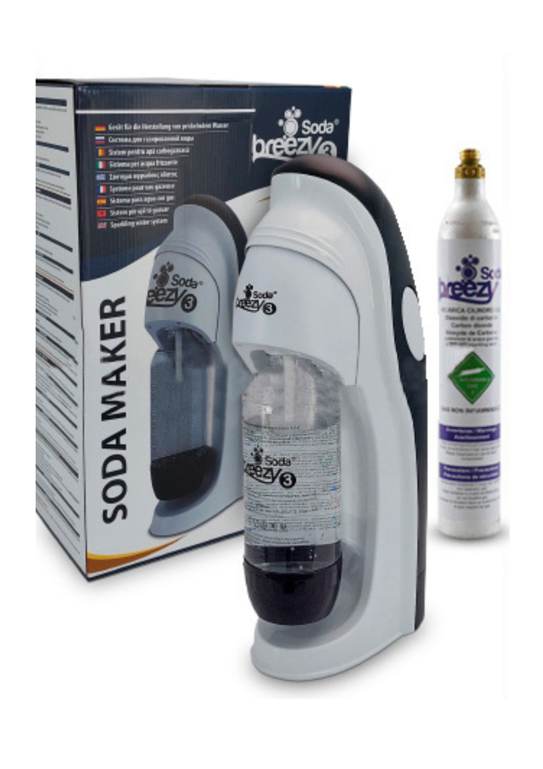 Soda Breezy 3 gasatore acqua kit starter completo con bombola ricaricabile COD: CD-16016005SG