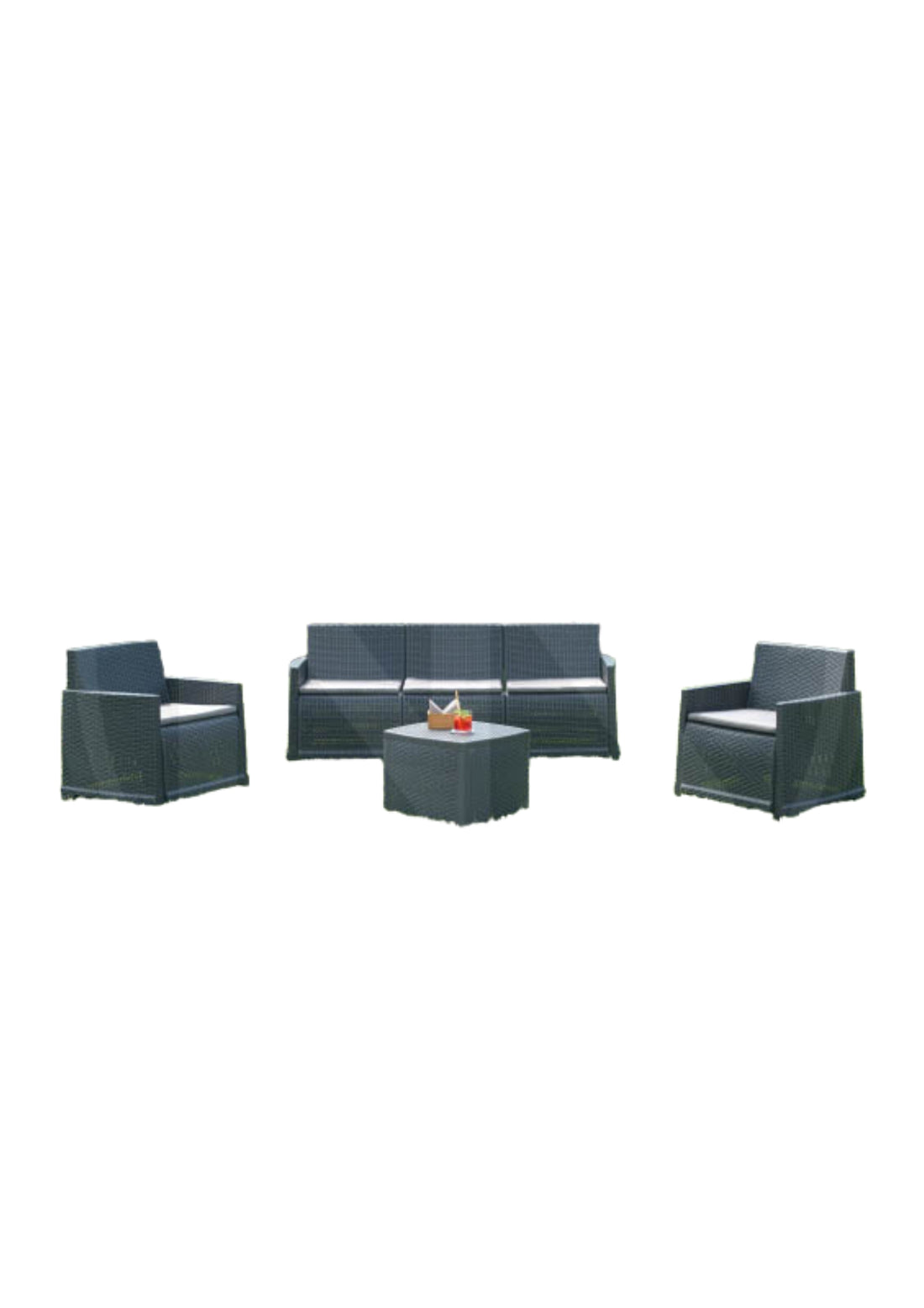 SALOTTO IN RESINA ANTRACITE &quot;VARANO&quot;   COD: CD-74455DS