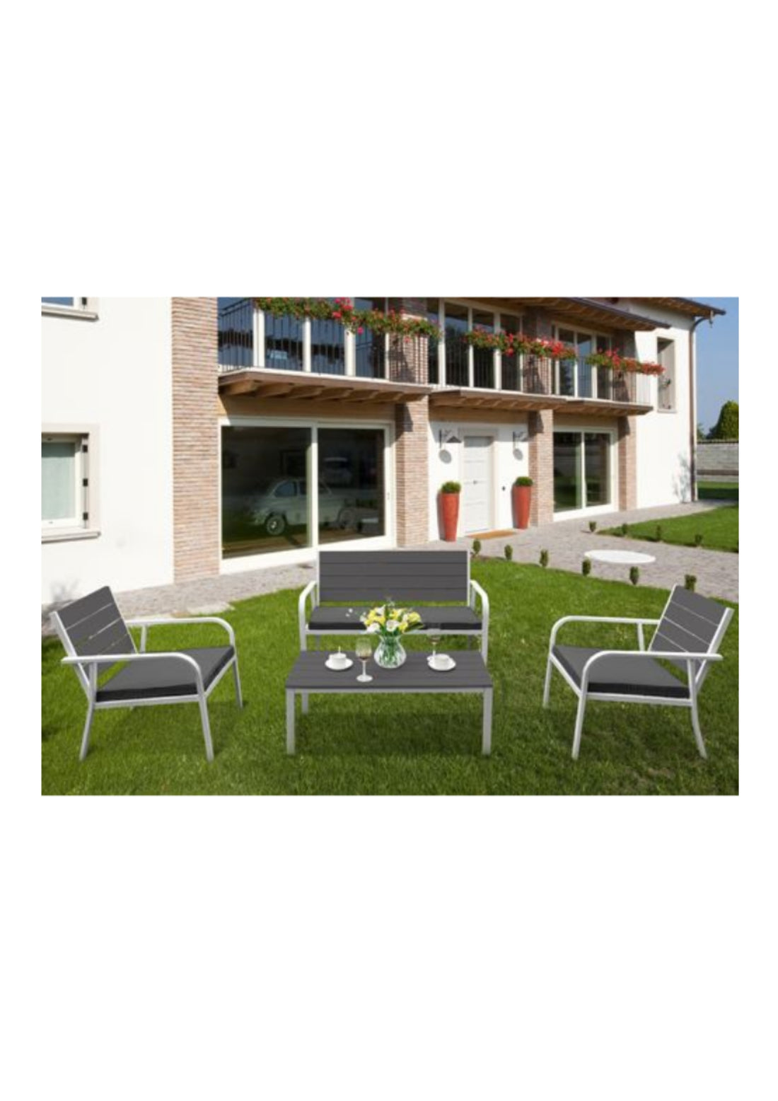 SALOTTO ACCIAIO POLYWOOD &quot;GIADA&quot; PAPILLON   COD: CD-81165DS