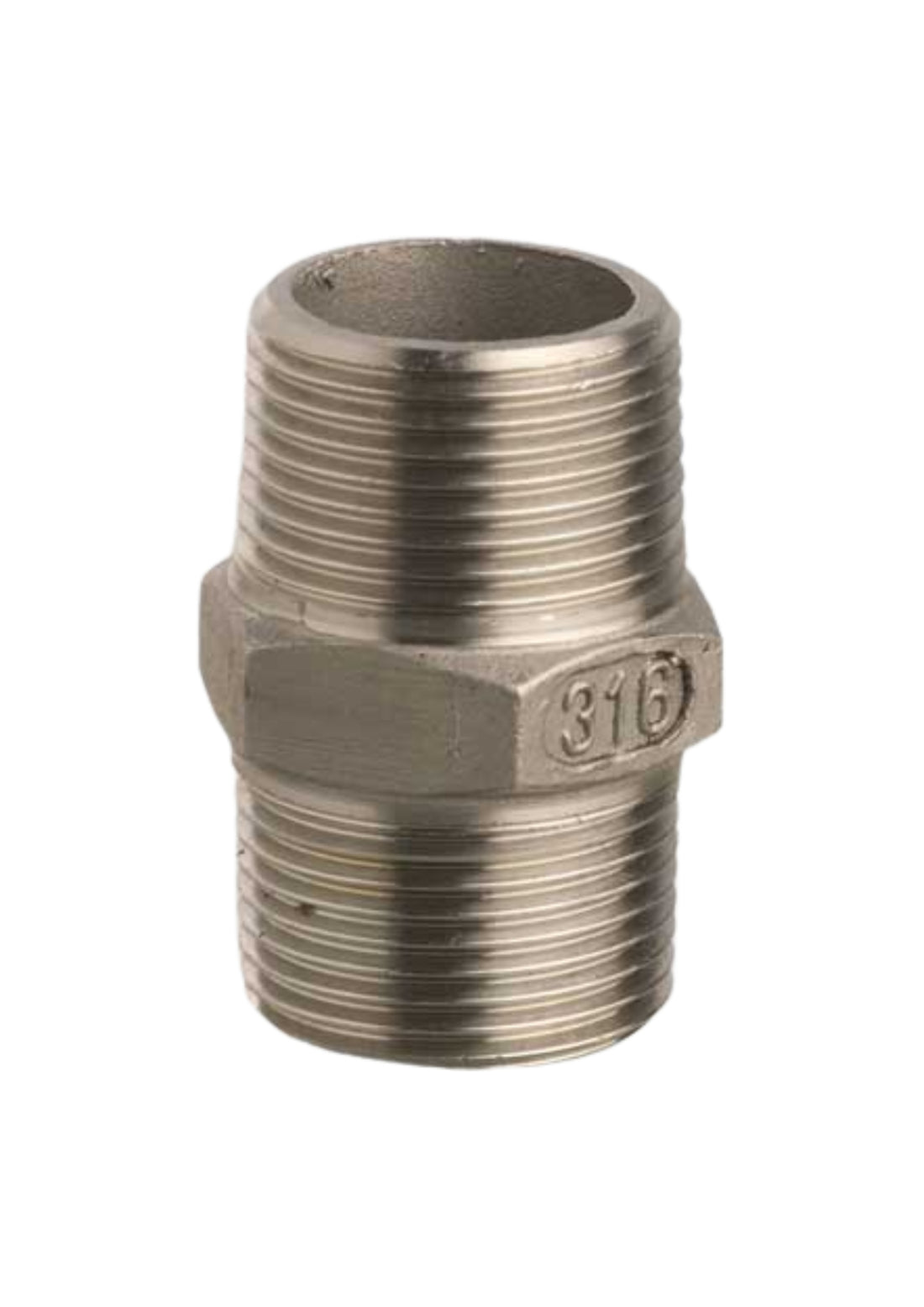 RACCORDO NIPLES DOPPIO IN ACCIAIO INOX   COD: CD-07908C