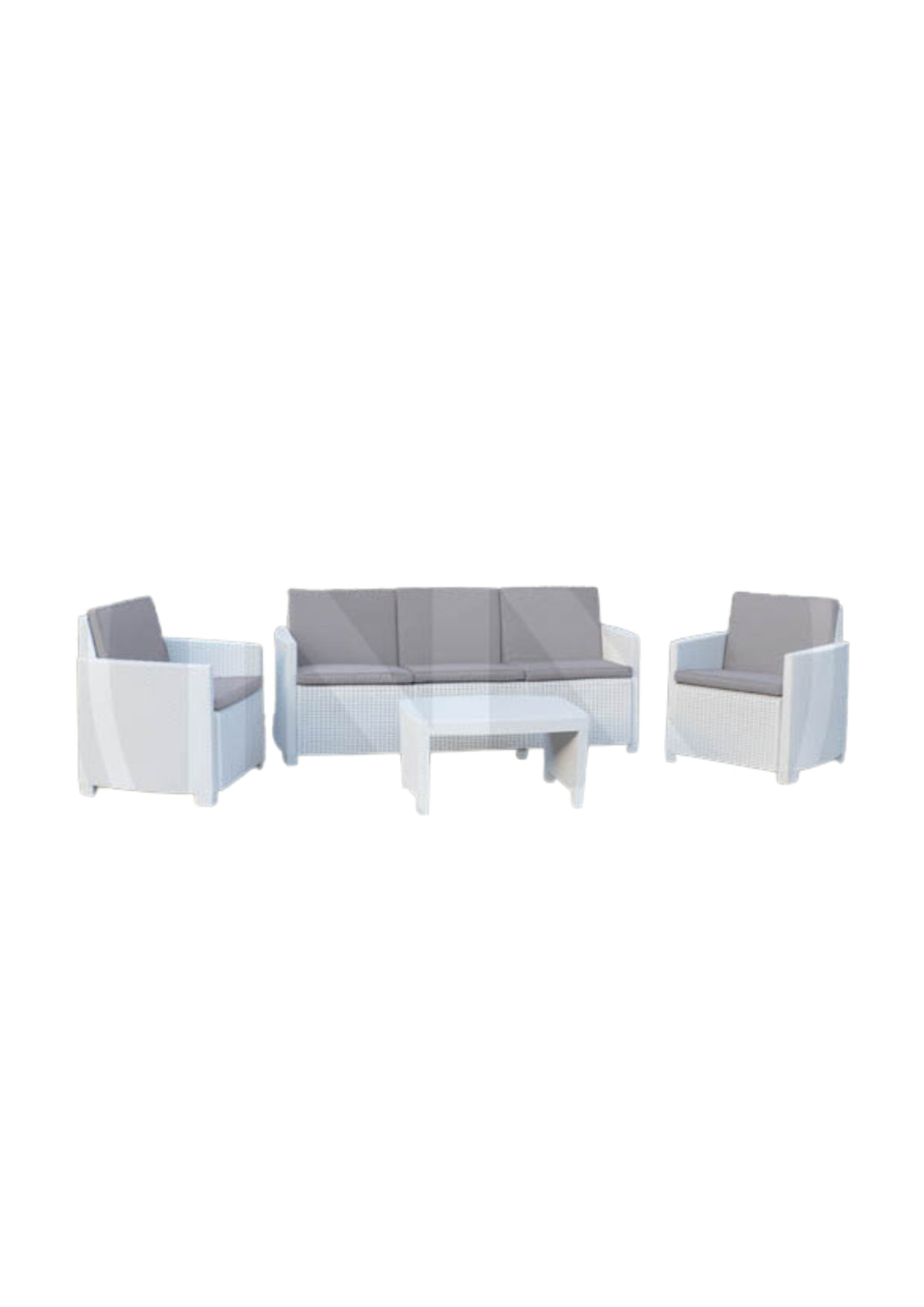 SALOTTO IN RESINA BIANCO &quot;VARANO&quot;   COD: CD-74454DS