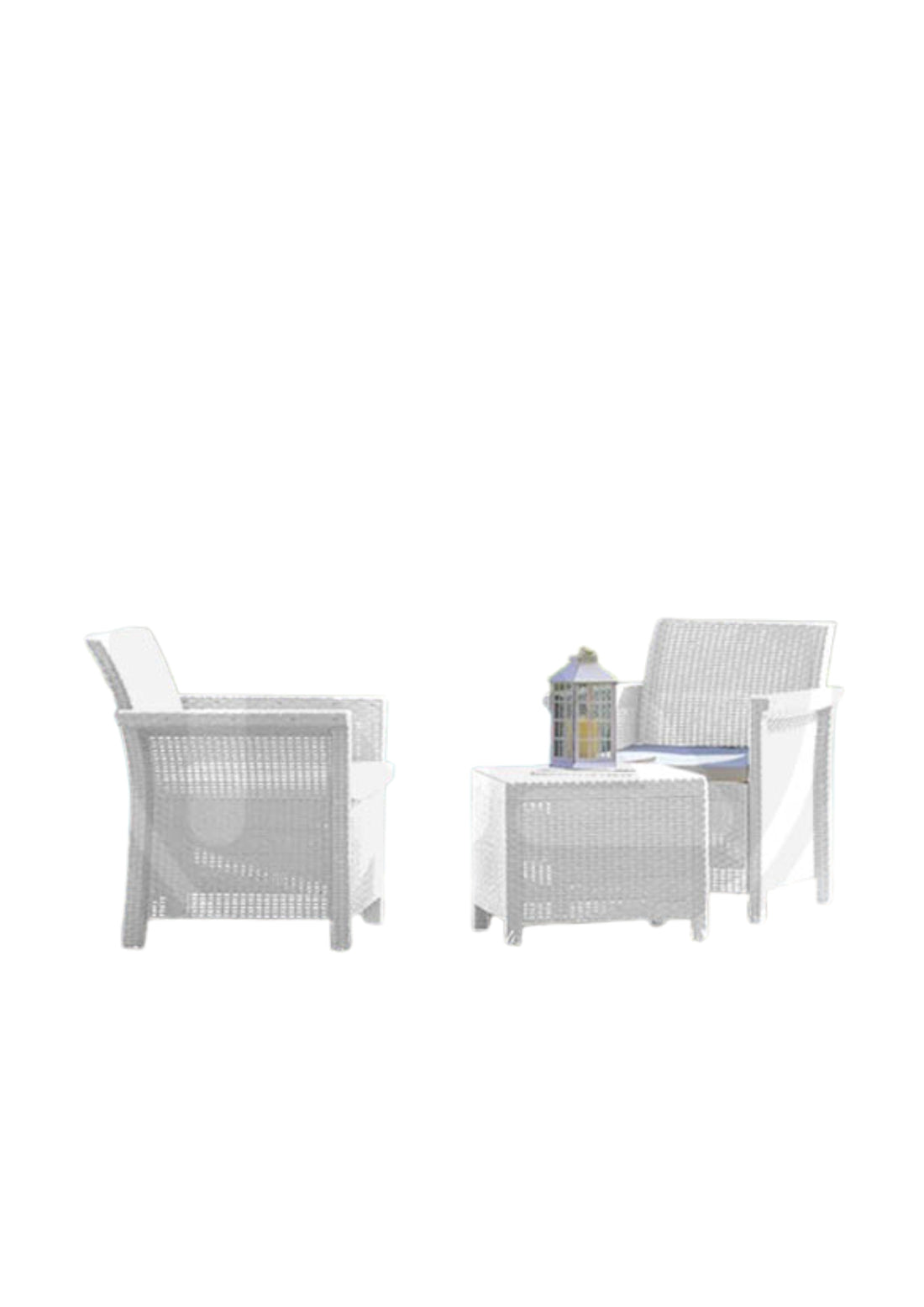 SALOTTO RESINA &quot;DOLCEFARNIENTE BALCONY&quot; BIANCO   COD: CD-71036DS