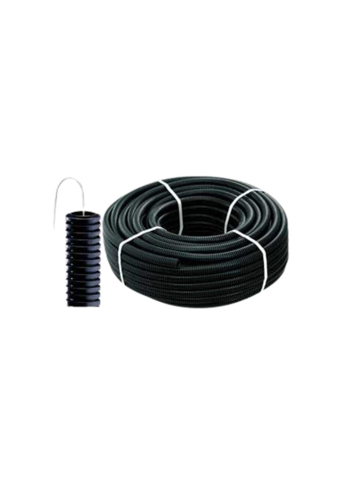 TUBO CORRUGATO CON TIRAFILO NERO    COD: CD-67132CF