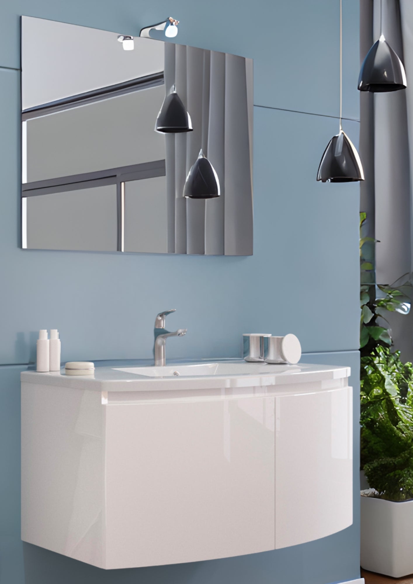 COMPOSIZIONE SOSPESA GIULIA BIANCO LUCIDO 80 COD: CD-AB0080CM