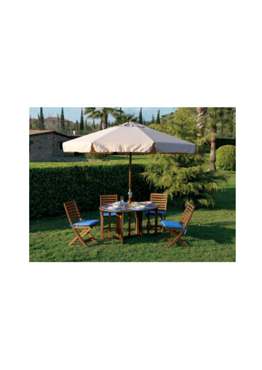 OMBRELLONE IN LEGNO PALO 48 D 300CM CUBA  COD: CD-57344CAP