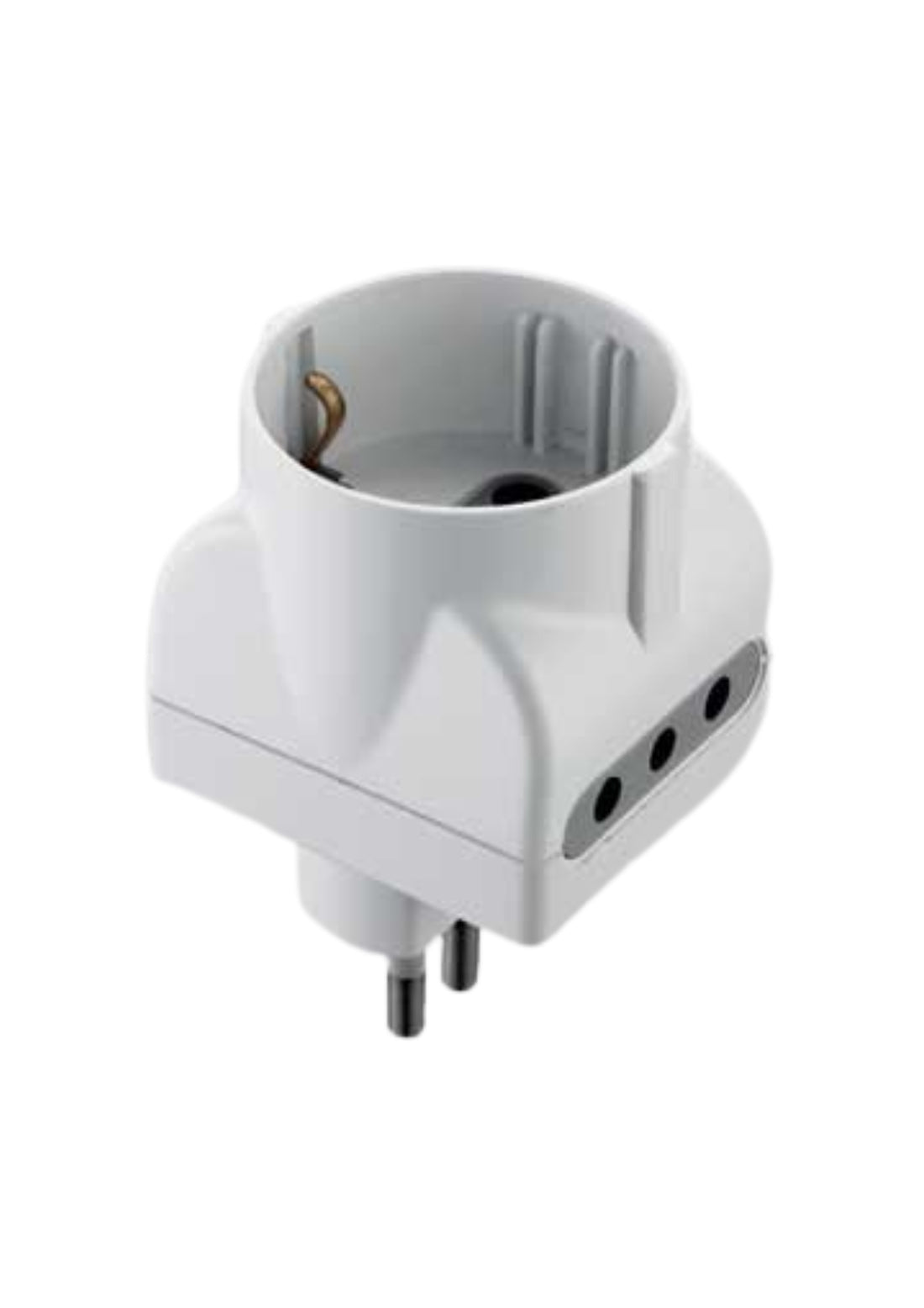 ADATTATORE TRIPLO SCHUKO/BIVALENTE 10A    COD: CD-67758CF