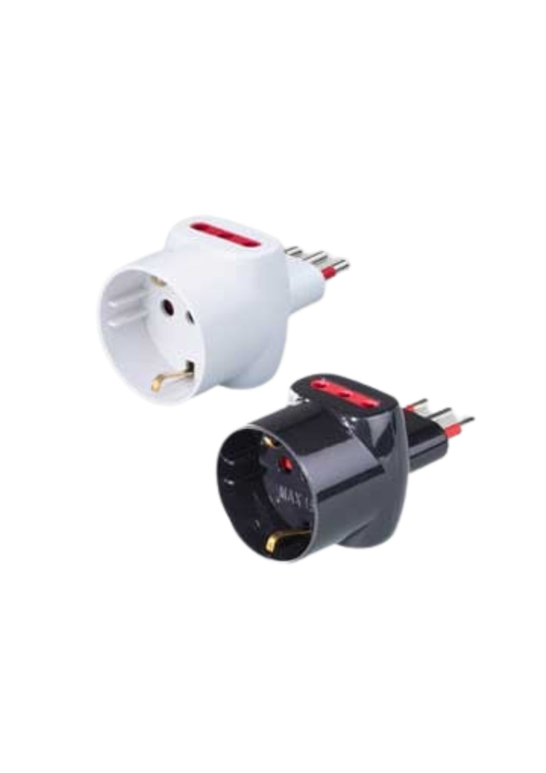 ADATTATORE TRIPLO SCHUKO/BIVALENTE 10A ROSI    COD: CD-67759CF