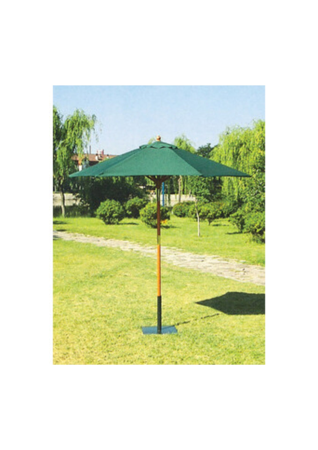 OMBRELLONE IN LEGNO TONDO PALO 38 D 250CM VERDE  COD: CD-12176CAP
