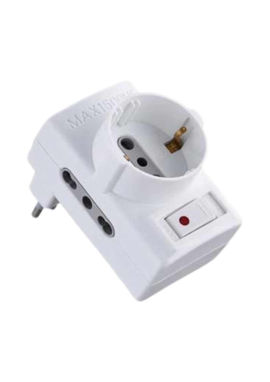 ADATTATORE TRIPLO C/INTERRUTTORE SOVRACCARICO 16A    COD: CD-6776502CF