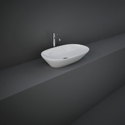 LAVABO DA APPOGGIO OVALE ALLUNGATO (SENZA FORO) VARIANT 60X36 CM COD-CD:185-RNALD