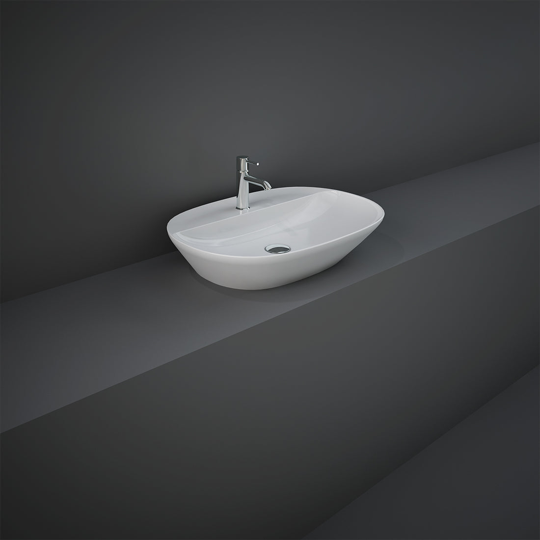 LAVABO DA APPOGGIO OVALE ALLUNGATO (MONOFORO) VARIANT 60X42CM COD-CD:185-RNALFD
