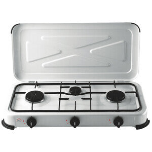 FORNELLO A GAS 3 FUOCHI C/COPERCHIO      COD: CD-25284CAP