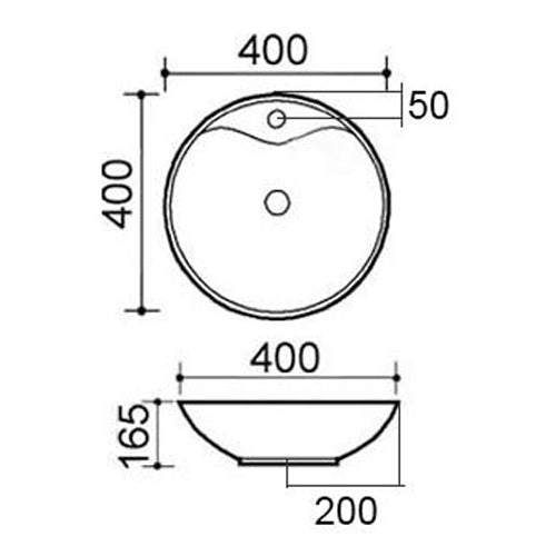 LAVABO DA APPOGGIO MOD. LA30 DM 40 COD:185-LA30D