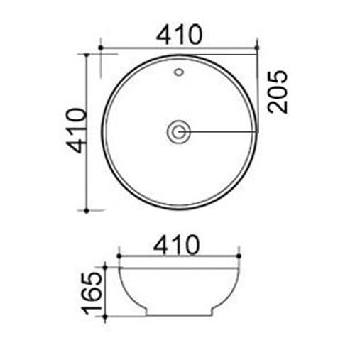 LAVABO DA APPOGGIO MOD. LA32 DM 41 COD:185-LA32D