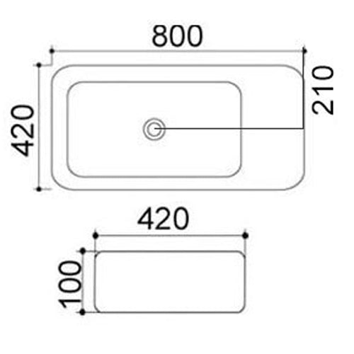 LAVABO DA APPOGGIO MOD. LA33 CM 80 X 42 COD:185-LA33D