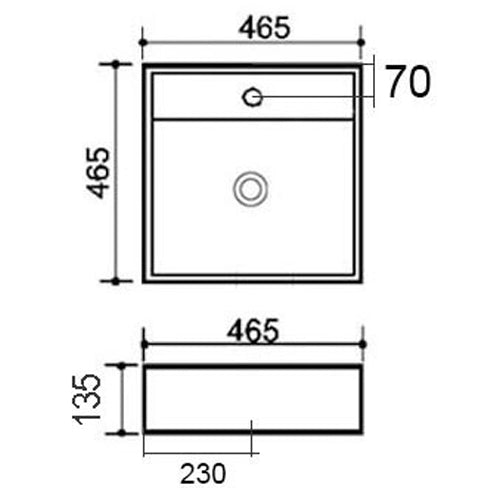 LAVABO DA APPOGGIO MOD. LA40 CM 46.5 X 46.5 COD:185-LA40D