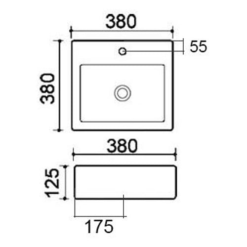 LAVABO DA APPOGGIO MOD. LA41 CM 38 X 38 COD:185-LA41D