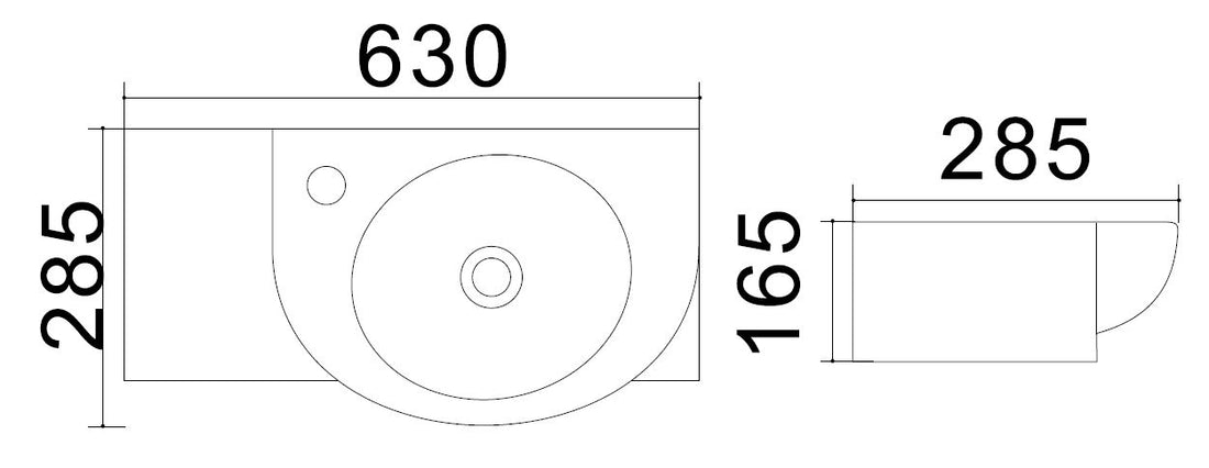 LAVABO A PARETE MOD. LP961 CM 63 x 28.5 185-LP961D