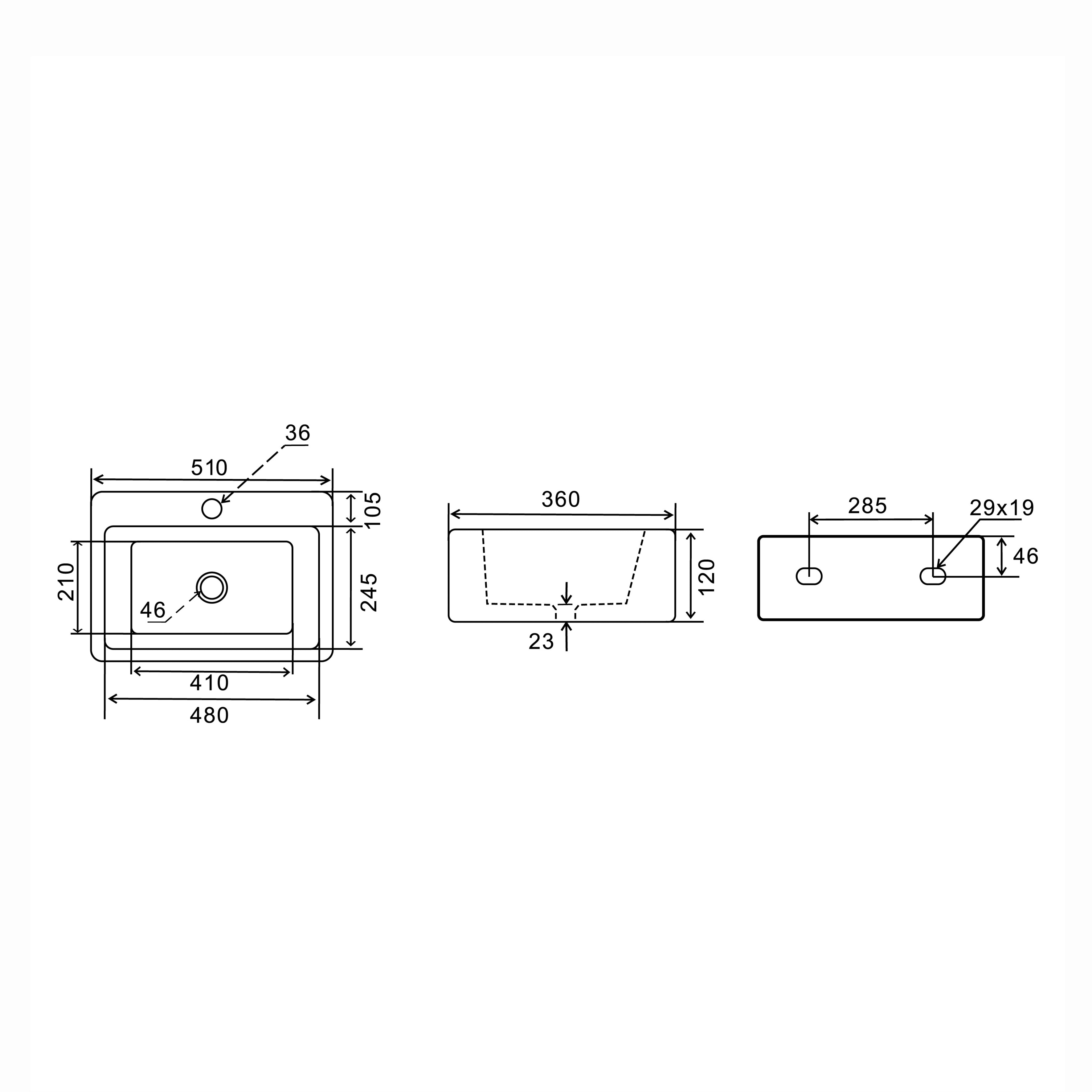 LAVABO DA APPOGGIO MATT MOD. 04 COD-CD:185-LVM04D