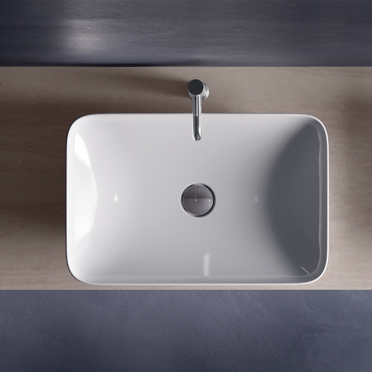 LAVABO DA APPOGGIO RETTANGOLARE (SENZA FORO) VARIANT 55X36 CM COD-CD:185-RNARD