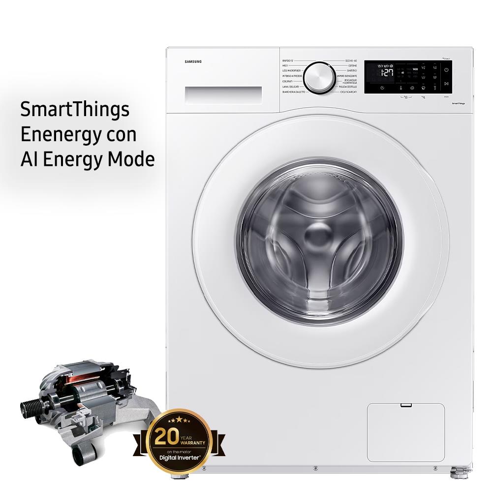 SAMSUNG - BESPOKE AI - LAVATRICE CRYSTALCLEAN 9KG CLASSE A WIFI VAPORE IGIENIZZANTE COD:CD-WW90CGC04DTE