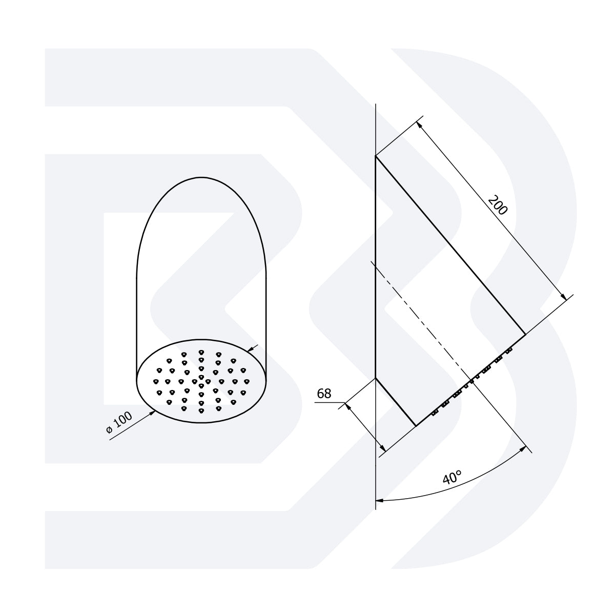 Cylindrical wall shower head ø 100 COD: SOFSTL290000 