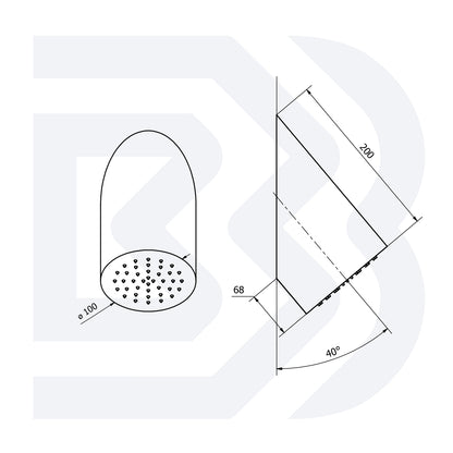 Cylindrical wall shower head ø 100 COD: SOFSTL290000 
