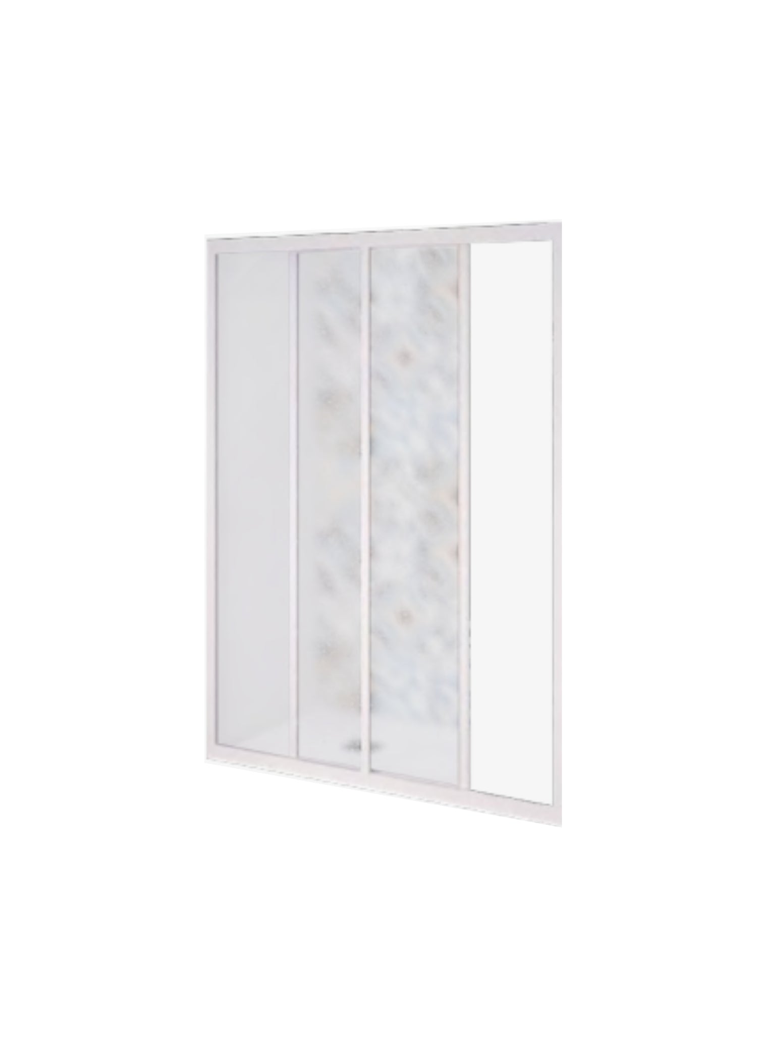 PORTA A 1 ANTA FISSA E 1 ANTA SCORREVOLE ACRILICO BIANCO COD-CD:01514C